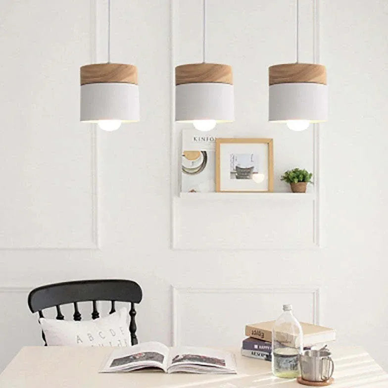 Colorful Cylinders Modern Wooden Pendant Light