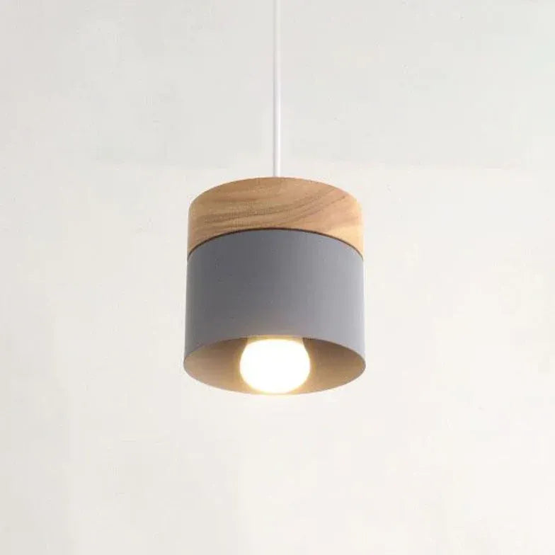 Colorful Cylinders Modern Wooden Pendant Light