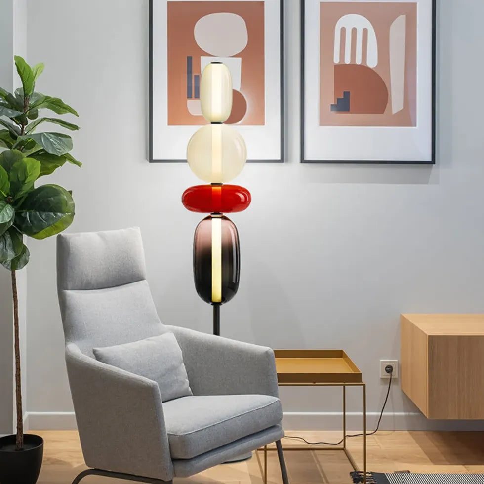 Multilayer Spherical Color Block Floor Lamp