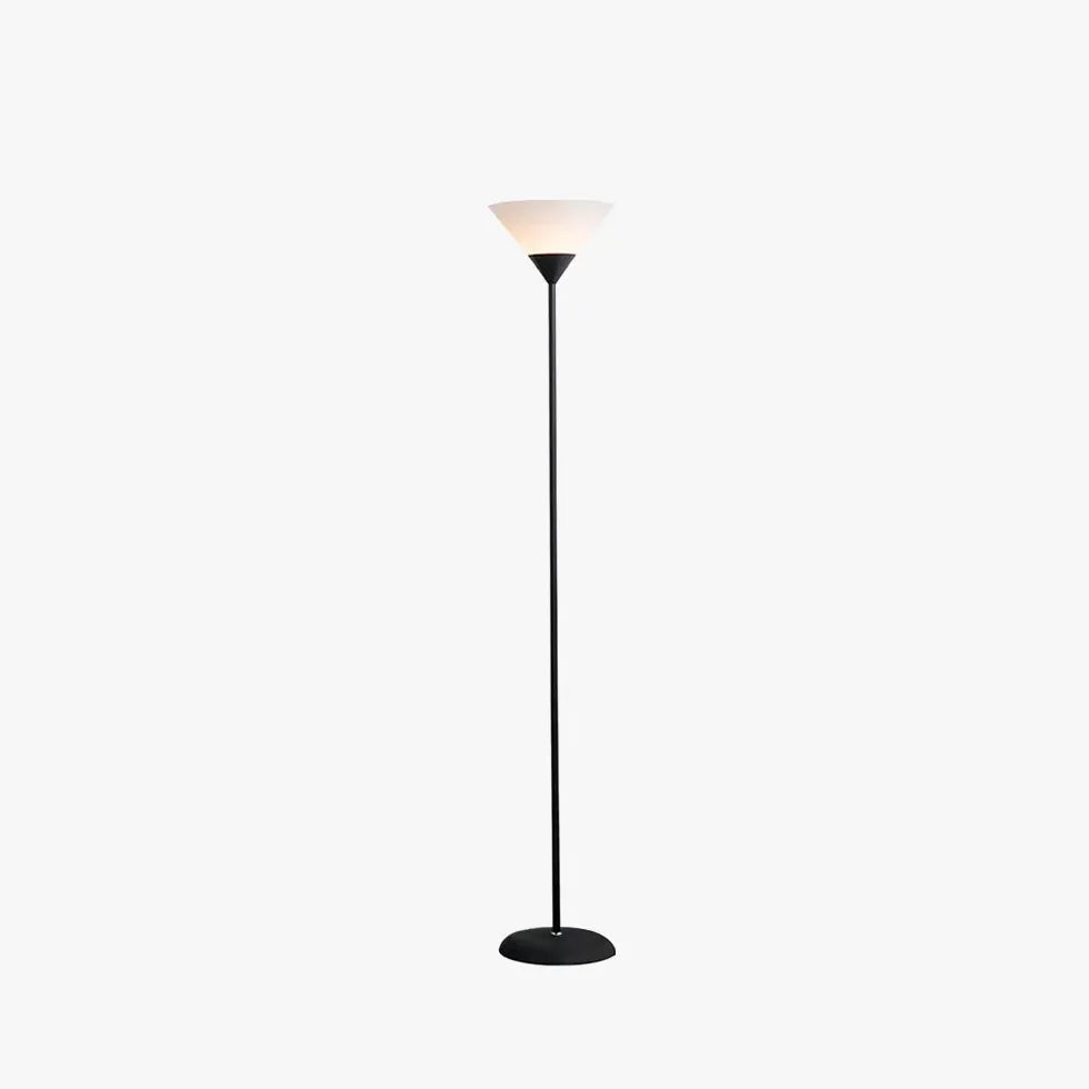 Inverted Cone-Shaped Black Slim Floor Lamp