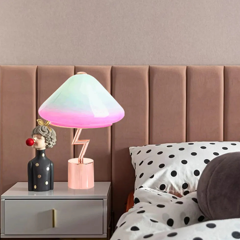 Blue-Pink Gradient Streamlined Vibrant Table Lamp