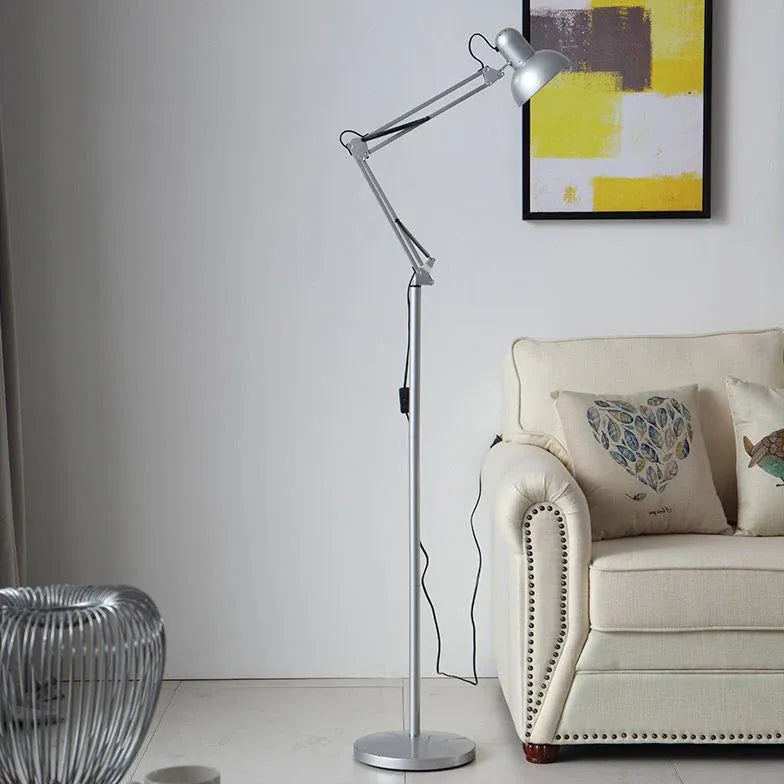 Adjustable Long-Arm Plug-In Reading Floor Lamp