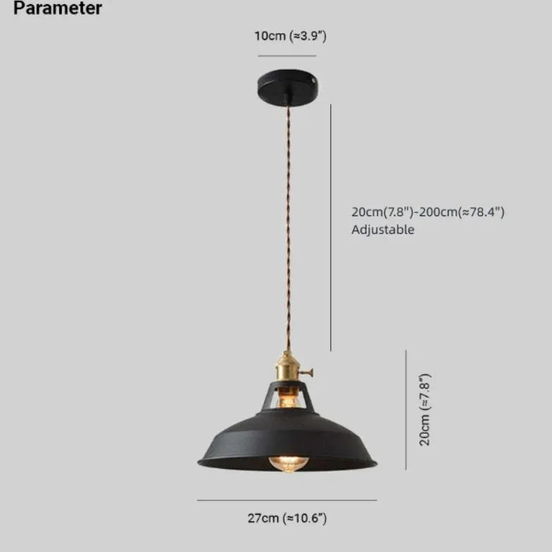 Round Cap Vintage Pendant Light