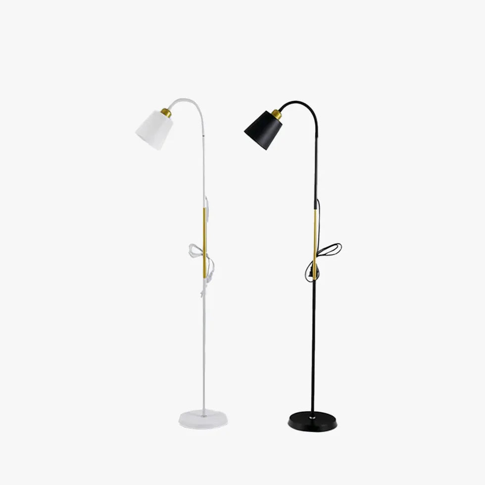 Black Curved Arm Modern Floor Lamp