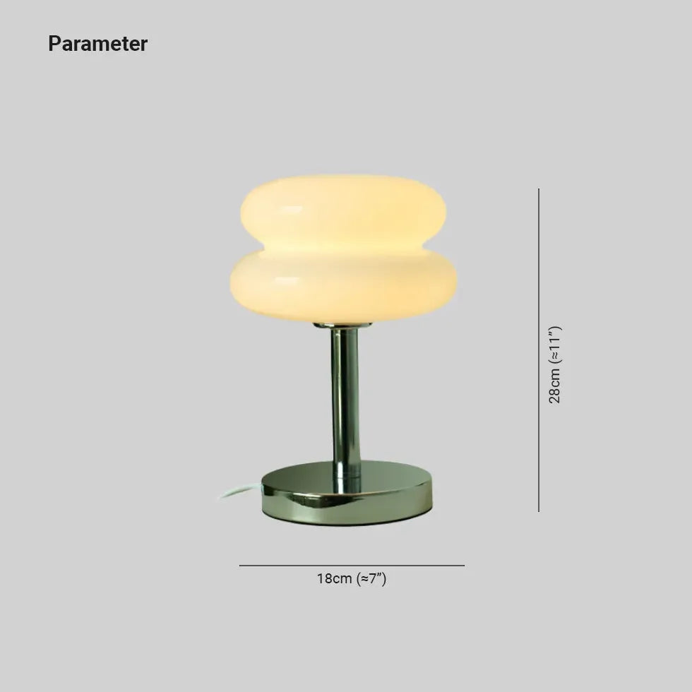 Two-Layer Round Table Lamp with Metal Base