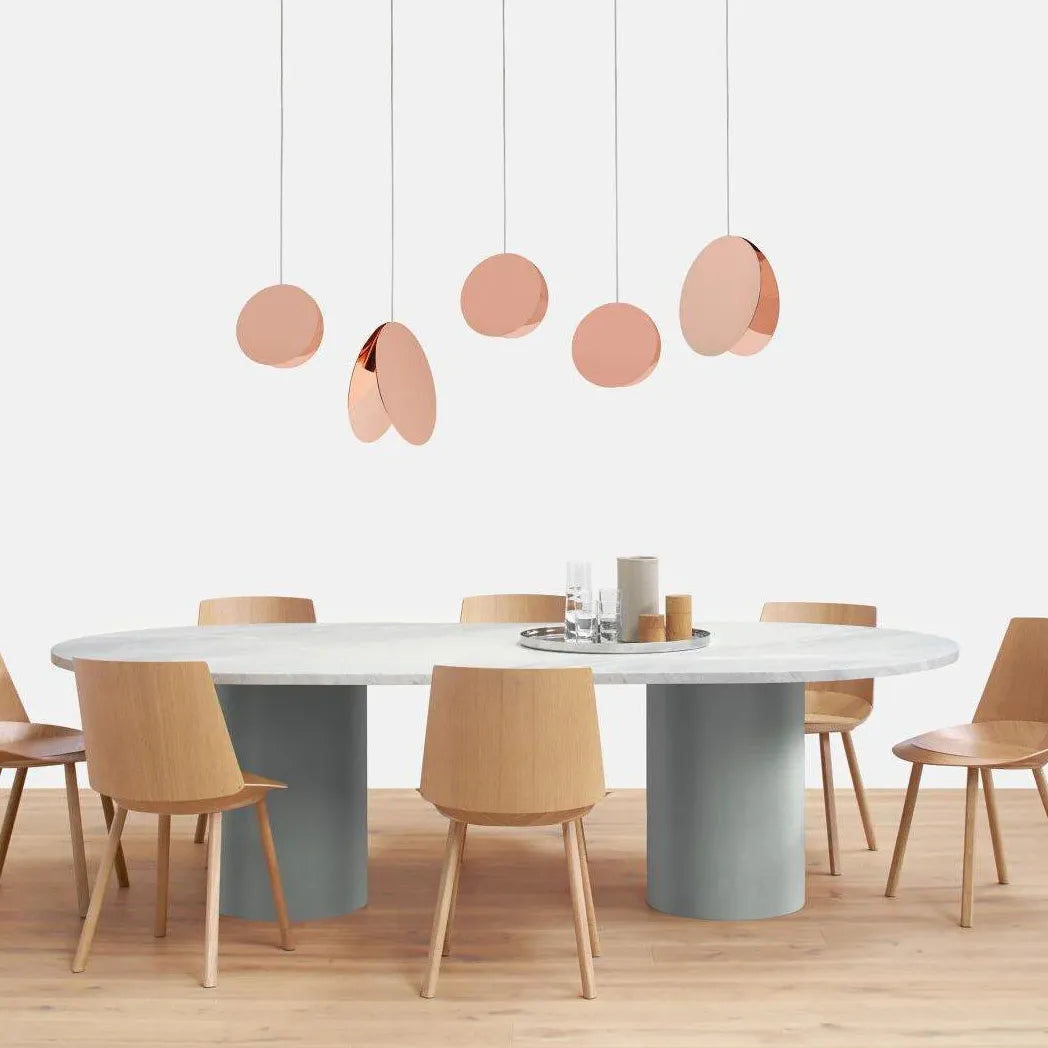 Glossy Disc Dining Room Modern Pendant Light