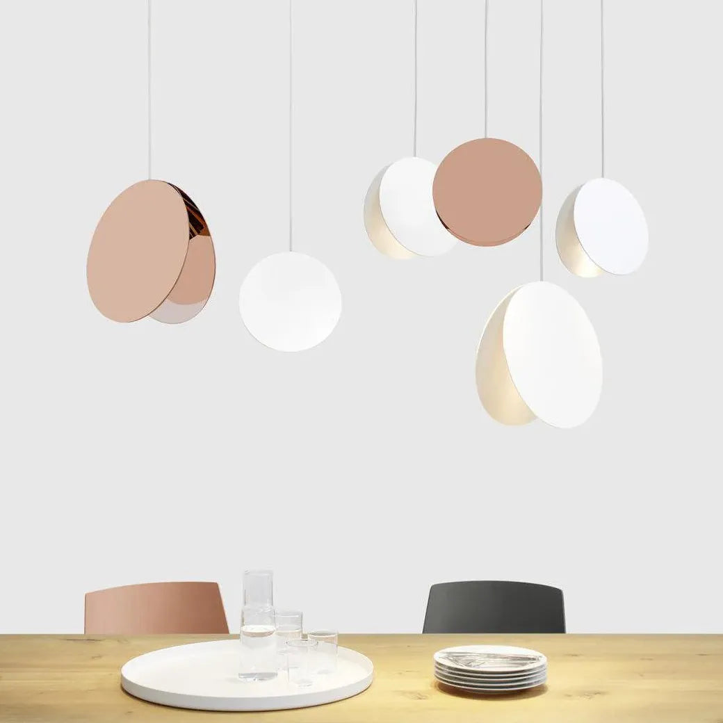 Glossy Disc Dining Room Modern Pendant Light