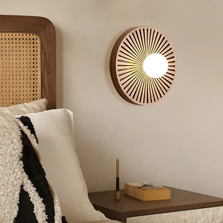 Radiating Pattern Resin Round Modern Wall Lights