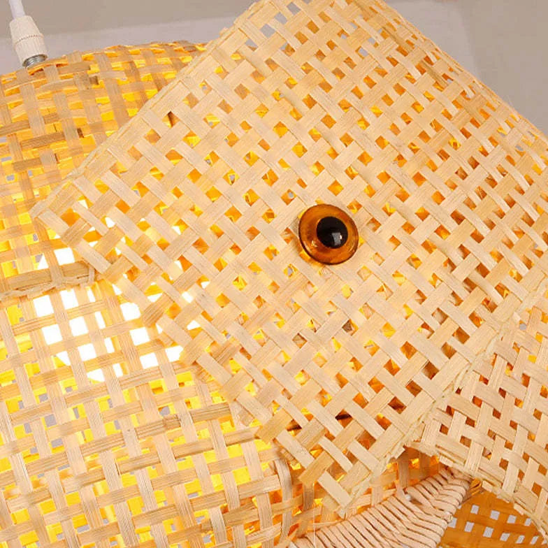 Fish Grid Restaurant Rattan Pendant Light