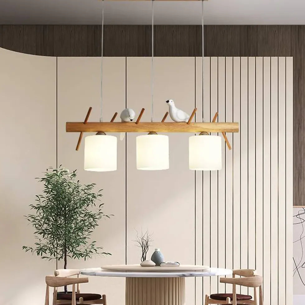 Bird Shaped Bend Bracket Wooden Pendant Light