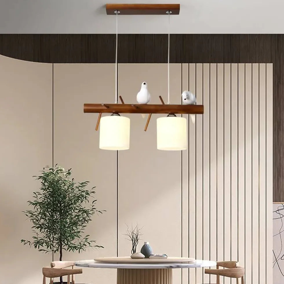 Bird Shaped Bend Bracket Wooden Pendant Light