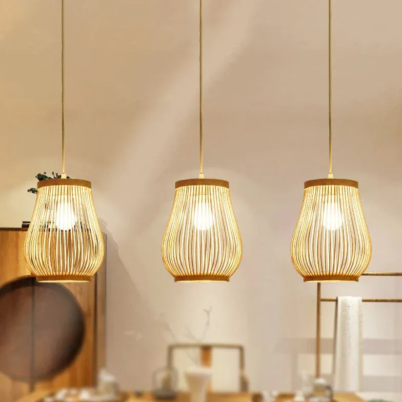 Natural Hollowing Kitchen Rattan Pendant Light