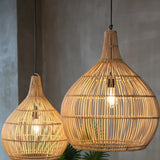 Rattan Lantern Translucent Natural Pendant Light