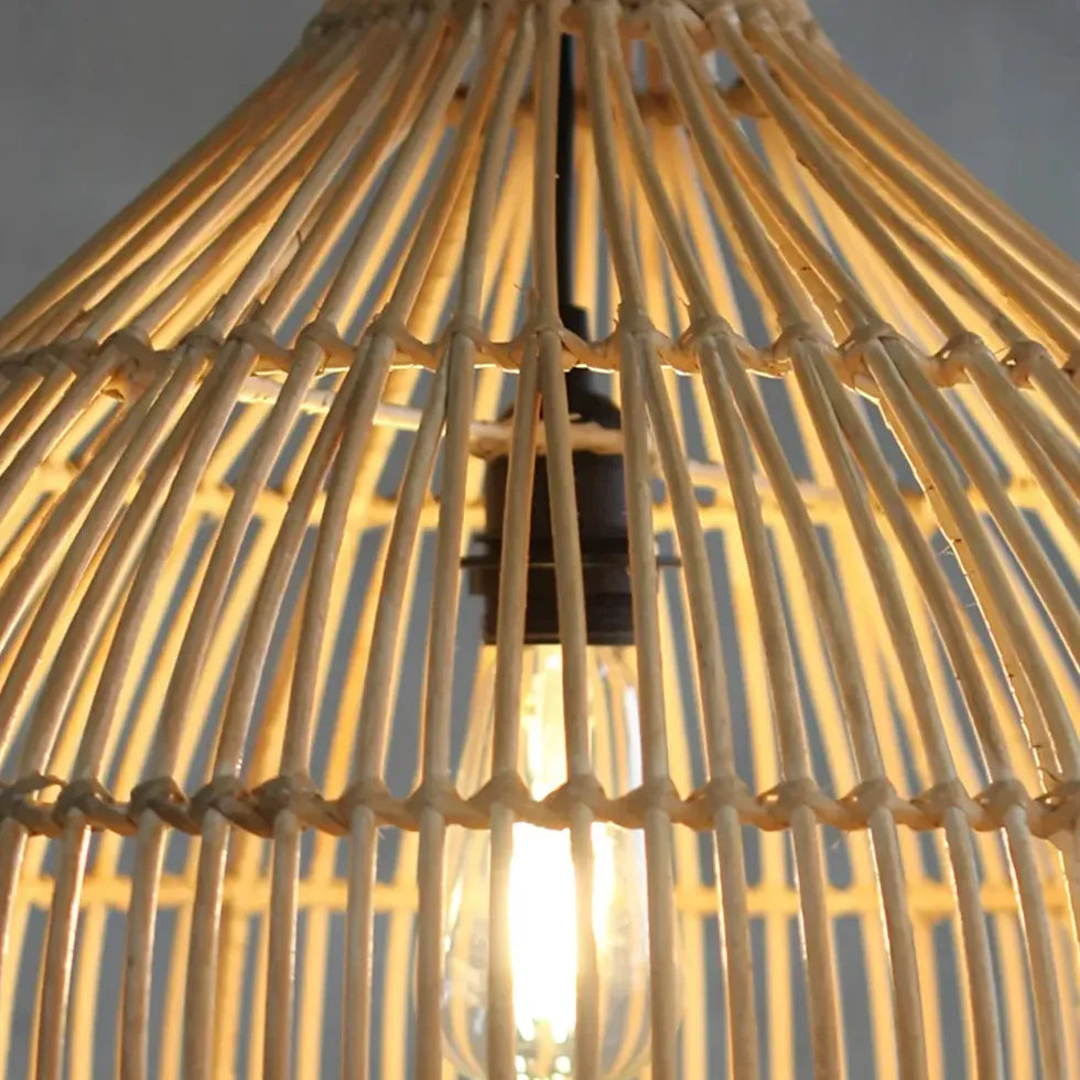 Rattan Lantern Translucent Natural Pendant Light