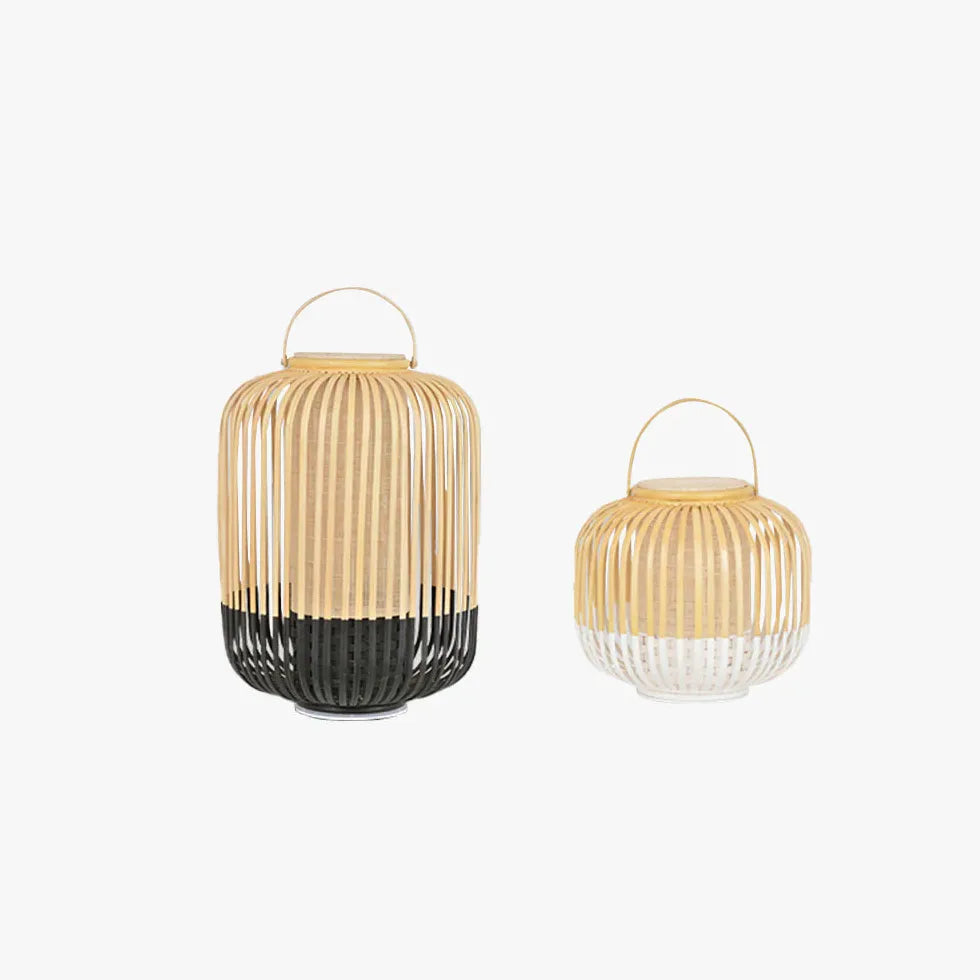 Rustic Bamboo Handle Lantern Outdoor Floor lamps