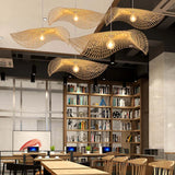 Natural Grid Restaurant Rattan Pendant Light