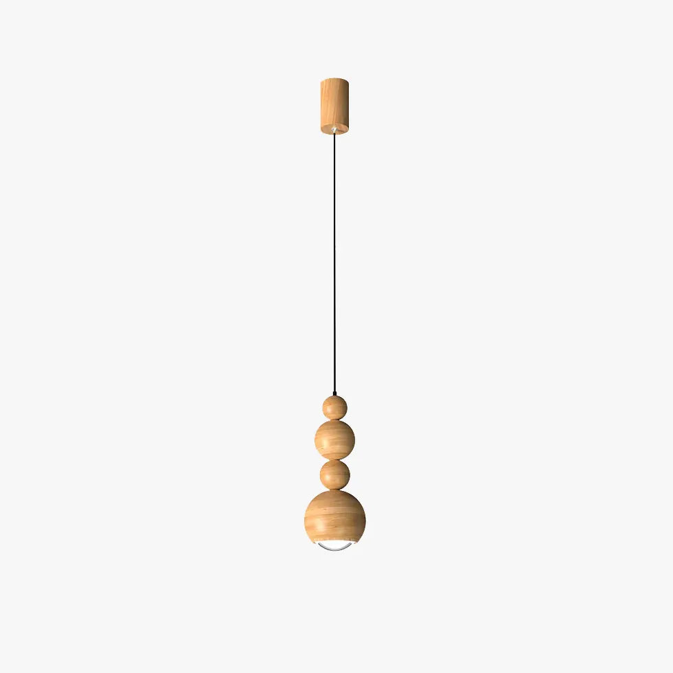 Wooden Balls Bedroom Vintage Pendant Light