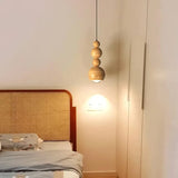 Wooden Balls Bedroom Vintage Pendant Light