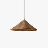 Woven Rattan Cone Shade Vintage Pendant Light