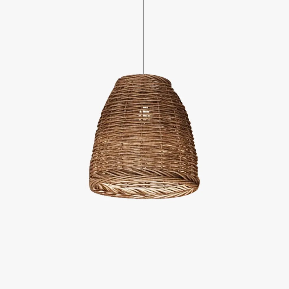 Bell Shaped Rattan Vintage Pendant Light