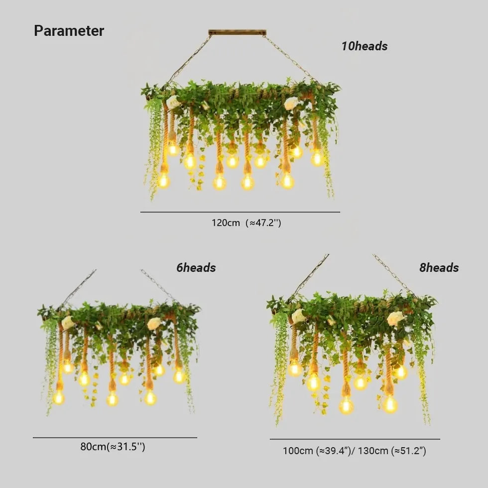 Hanging Plant & Exposed Bulb Decorative Pendant Light