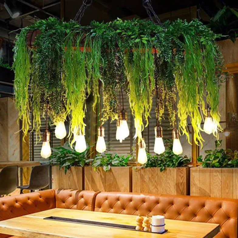 Green plants dining room pendant light