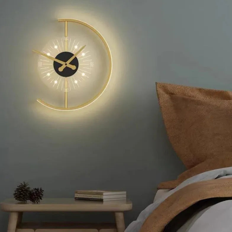 wall light clock led modern indoor