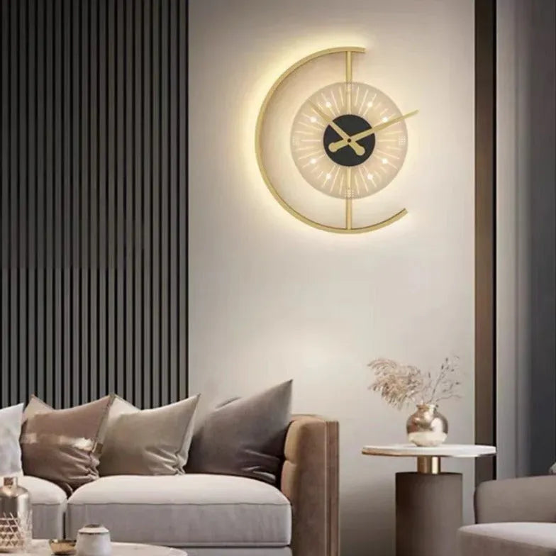 wall light clock led modern indoor