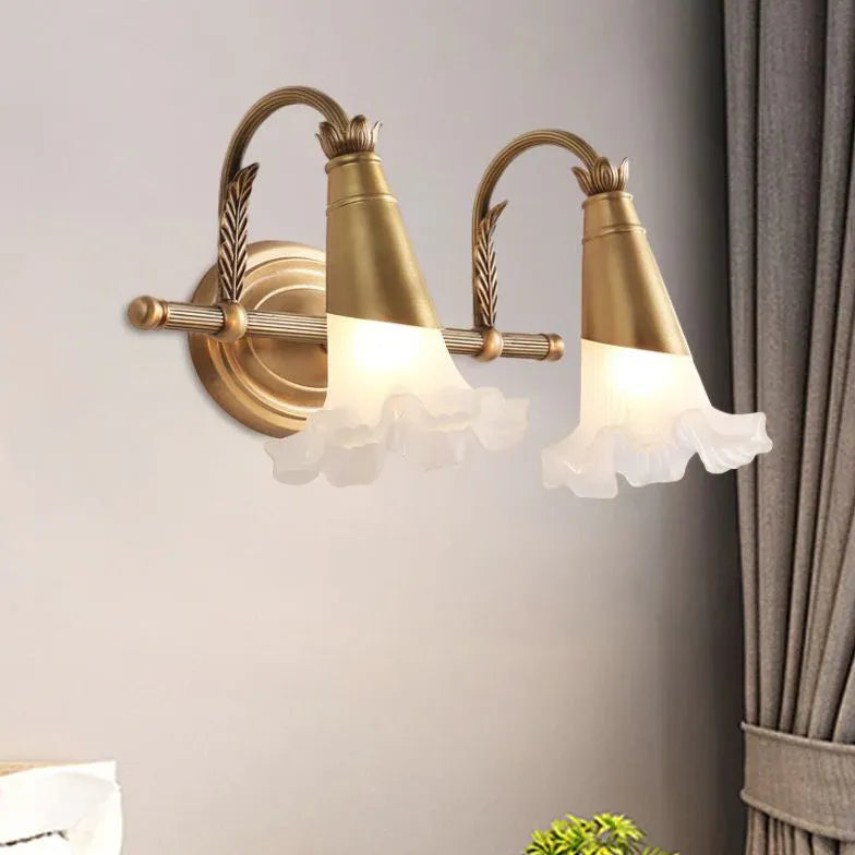 Elegant Petal Brass Vintage Wall Lights