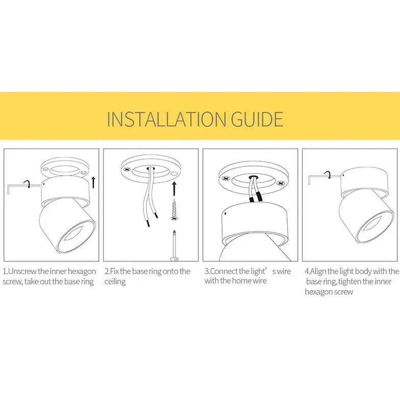 Cylindrical Adjustable Angle LED Flush Ceiling Lights