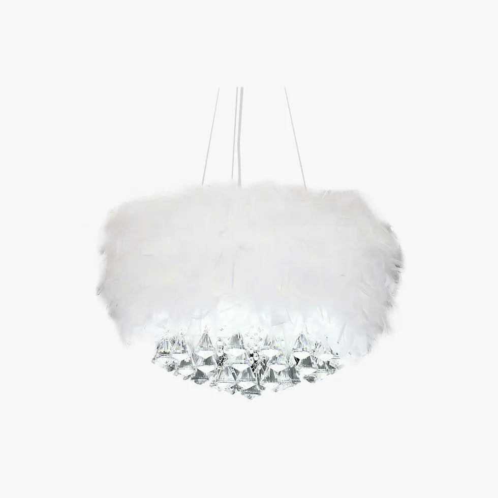 White Feather crystal Bedroom chandelier