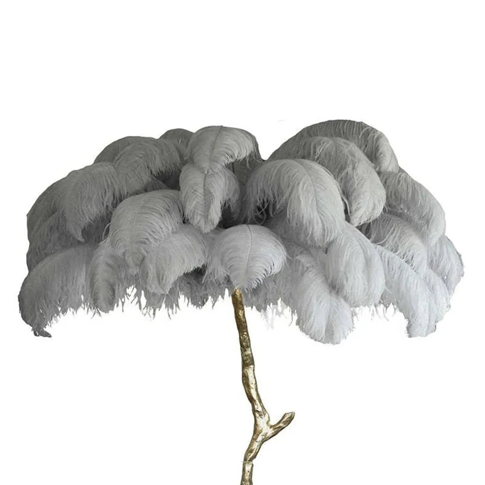 White Feather Tree Design Table Lamp