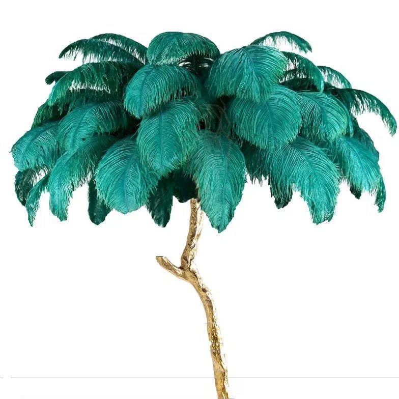 White Feather Tree Design Table Lamp