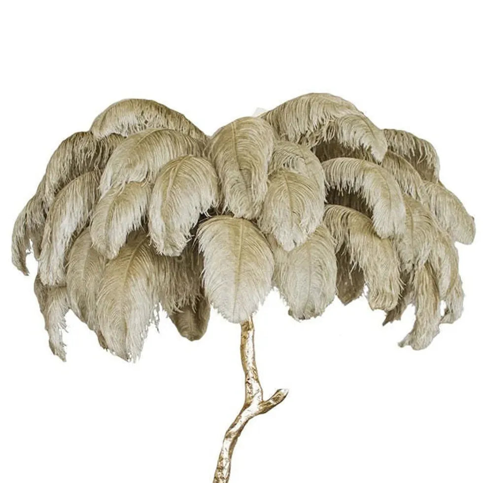 White Feather Tree Design Table Lamp