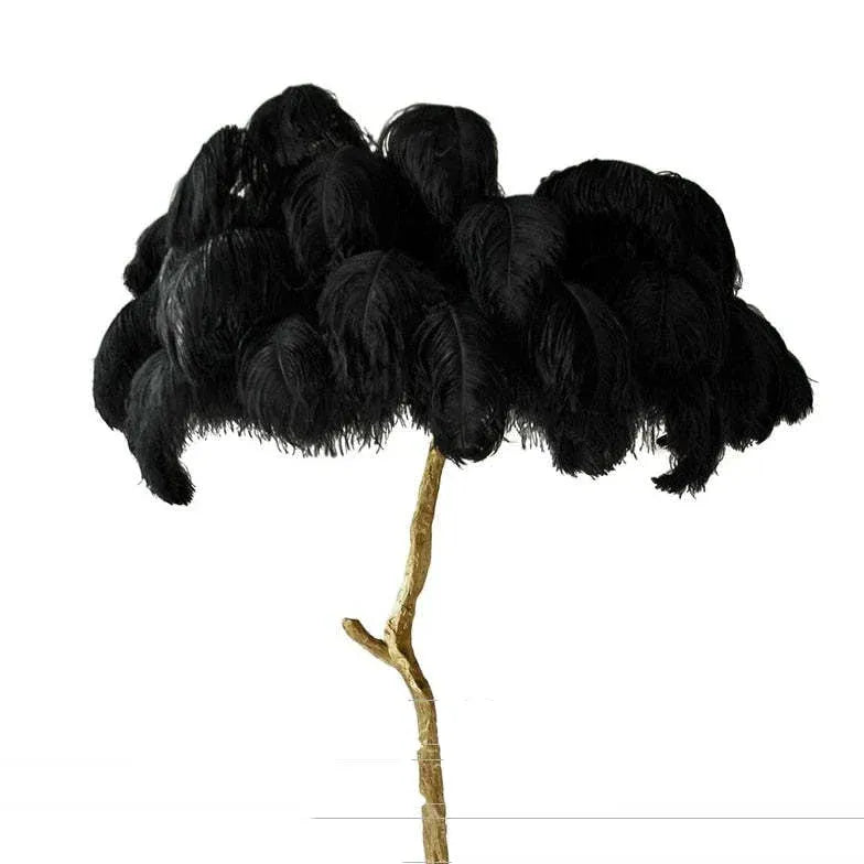 White Feather Tree Design Table Lamp