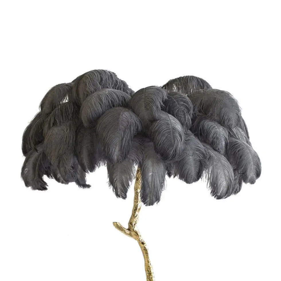 White Feather Tree Design Table Lamp