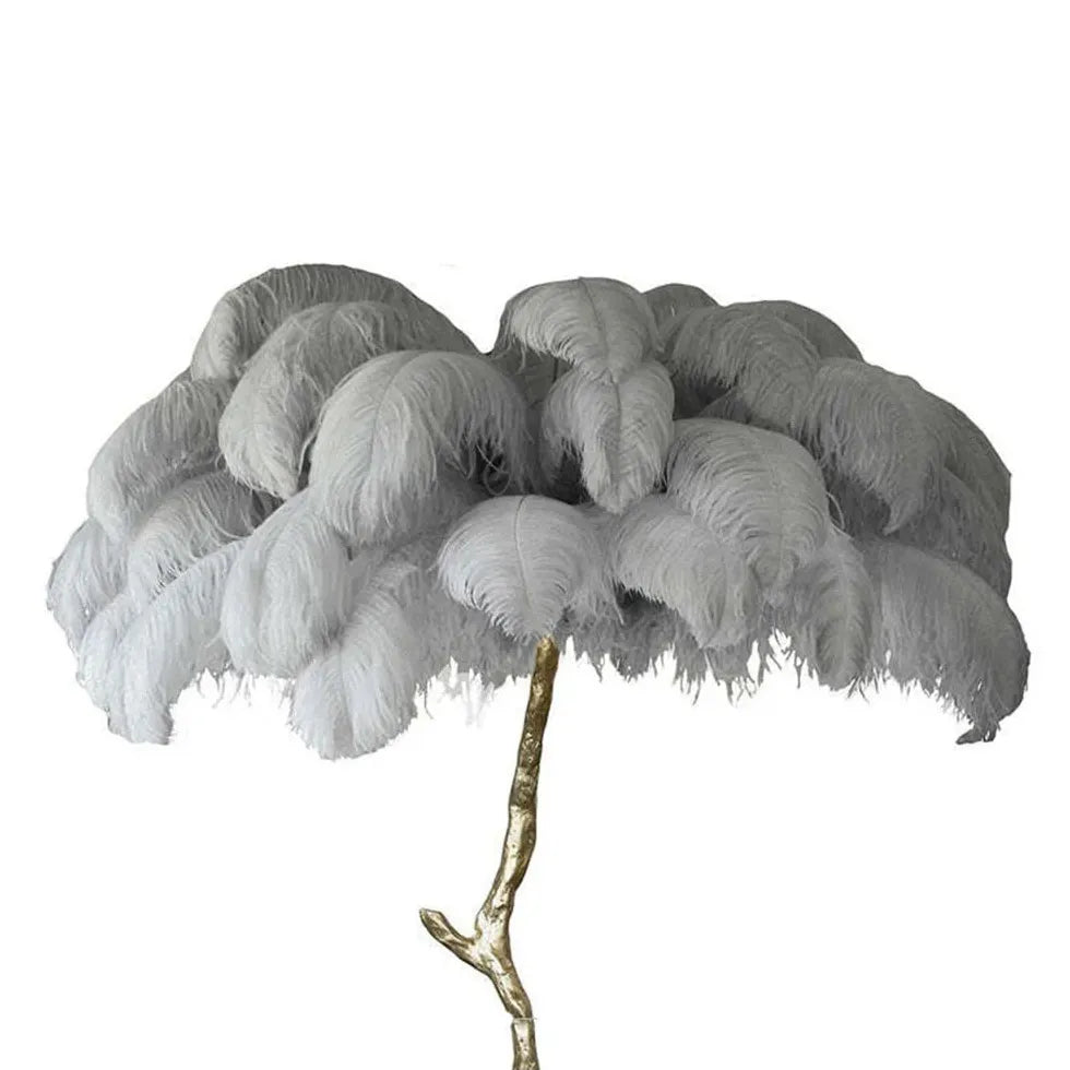 White Feather Tree Design Table Lamp