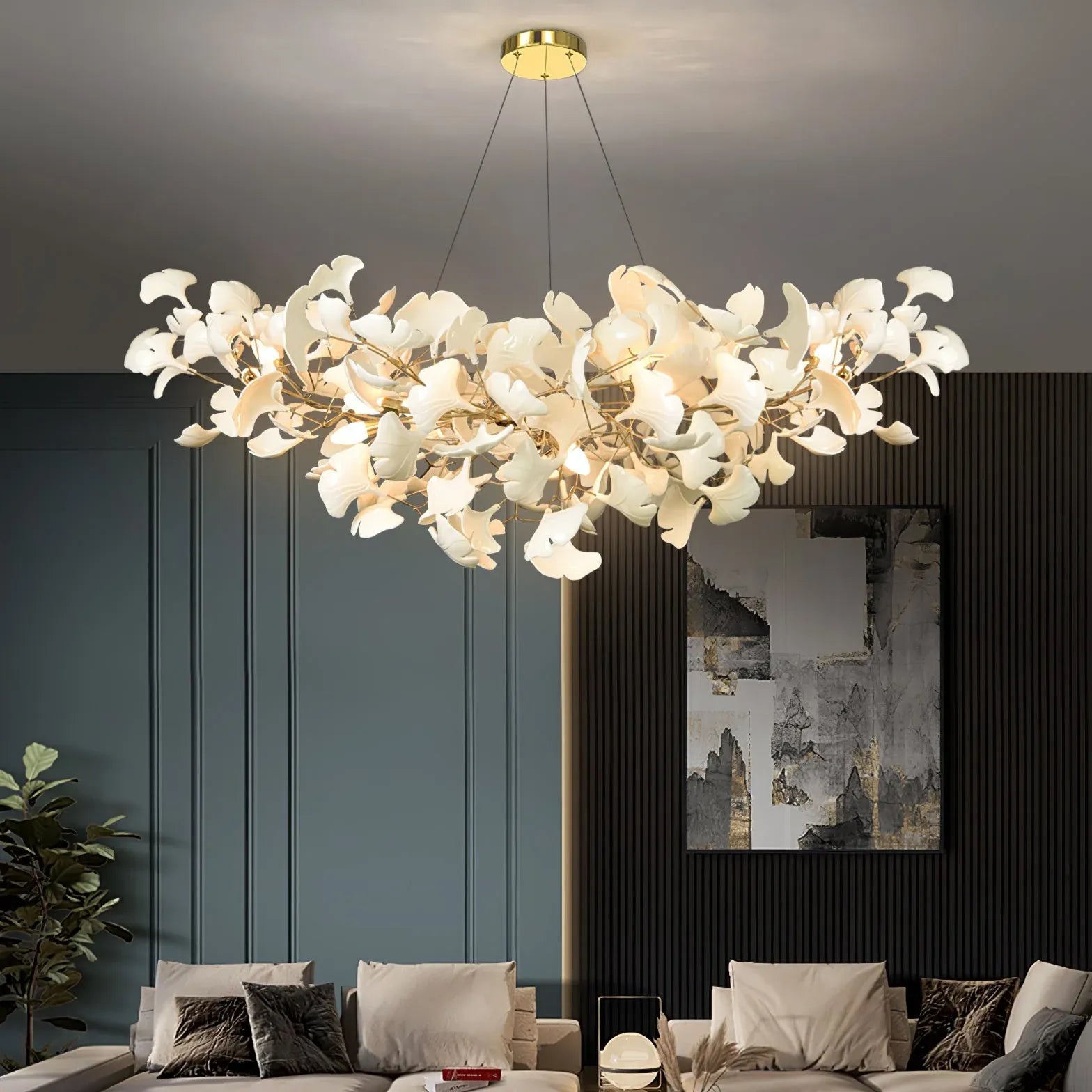 Ginkgo Leaf Shape Modern White LED Pendant Light