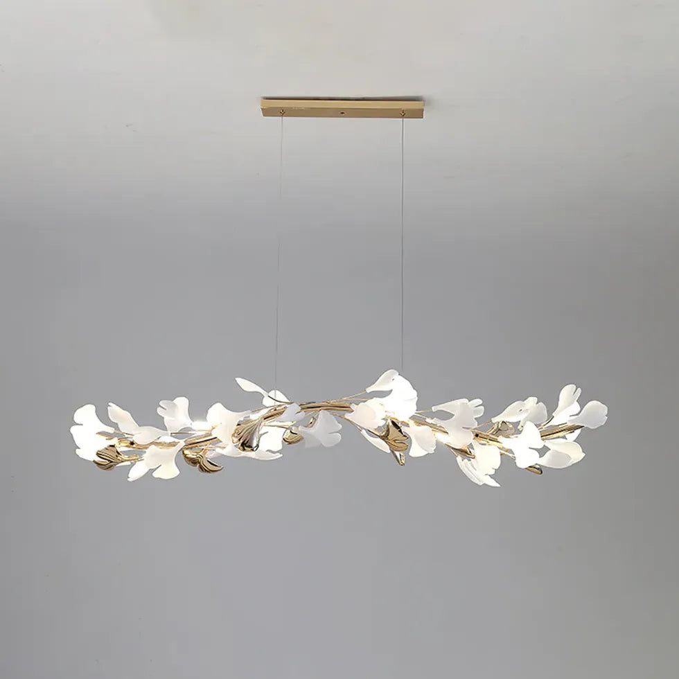 Natural Leaves Gold Kitchen Pendant Light