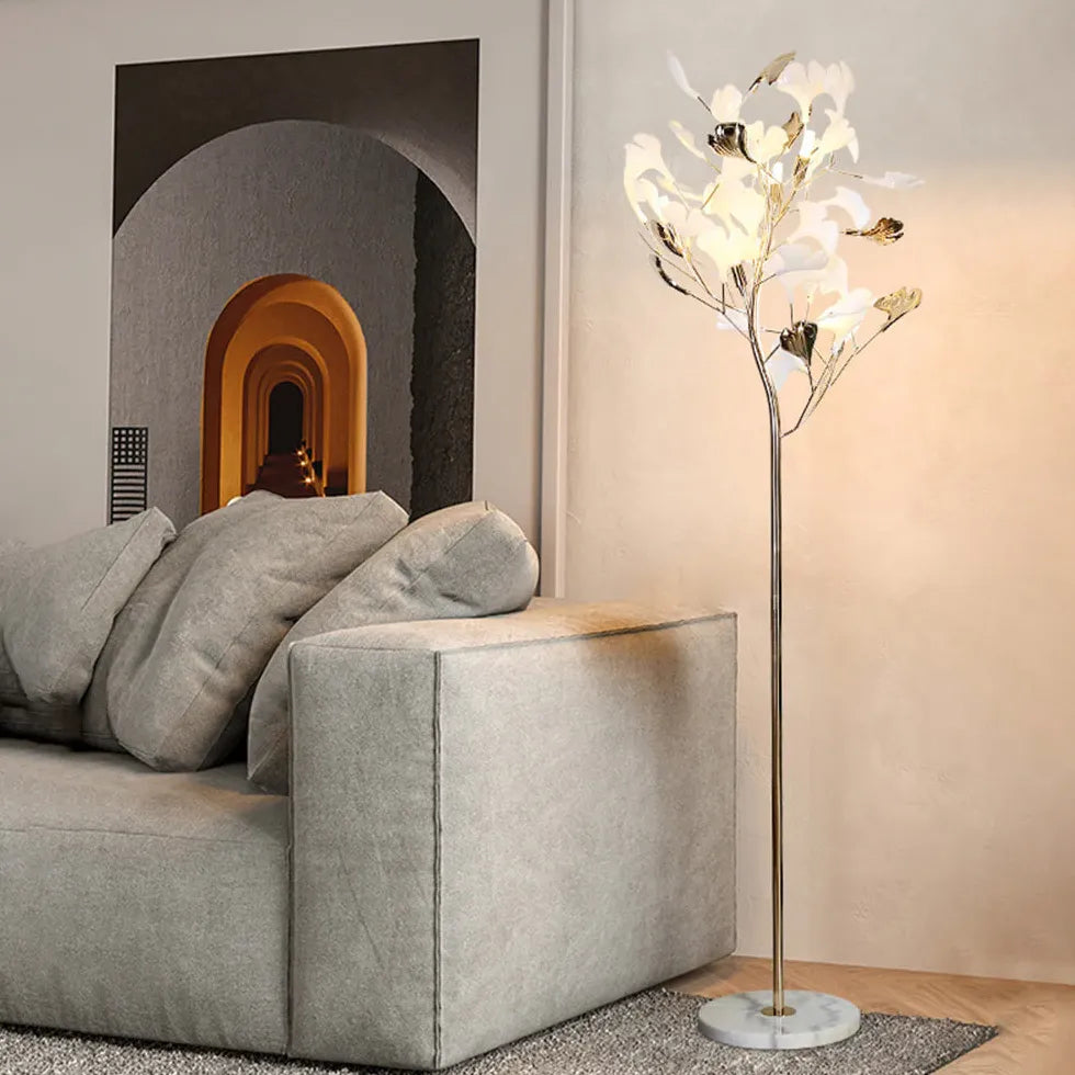 Ginkgo Tree Design Metal Floor Lamp