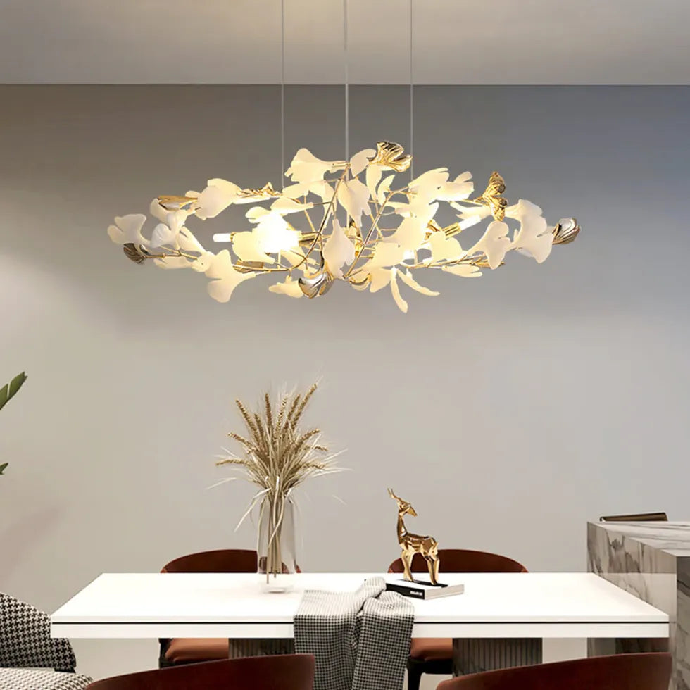 Circular Leaves Modern Gold Pendant Light