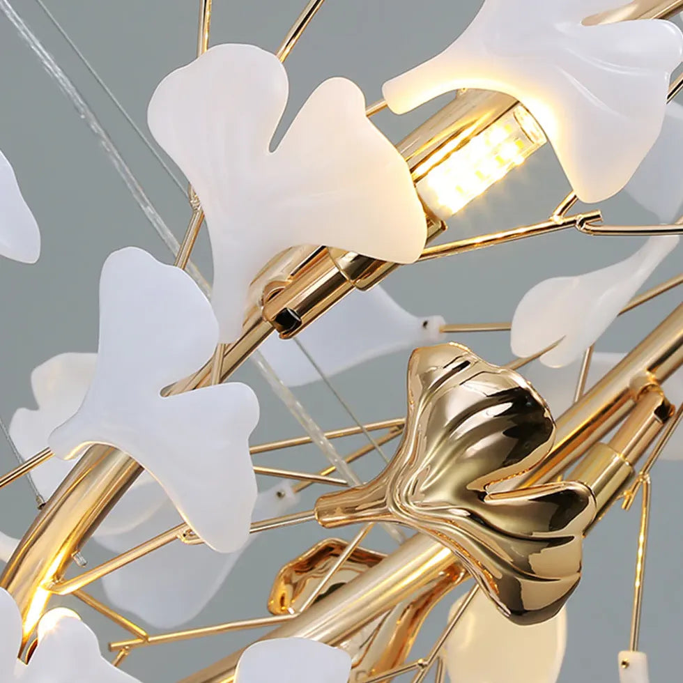 Circular Leaves Modern Gold Pendant Light