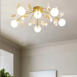 Bending Stars Bedroom Gold Flush Ceiling Lights