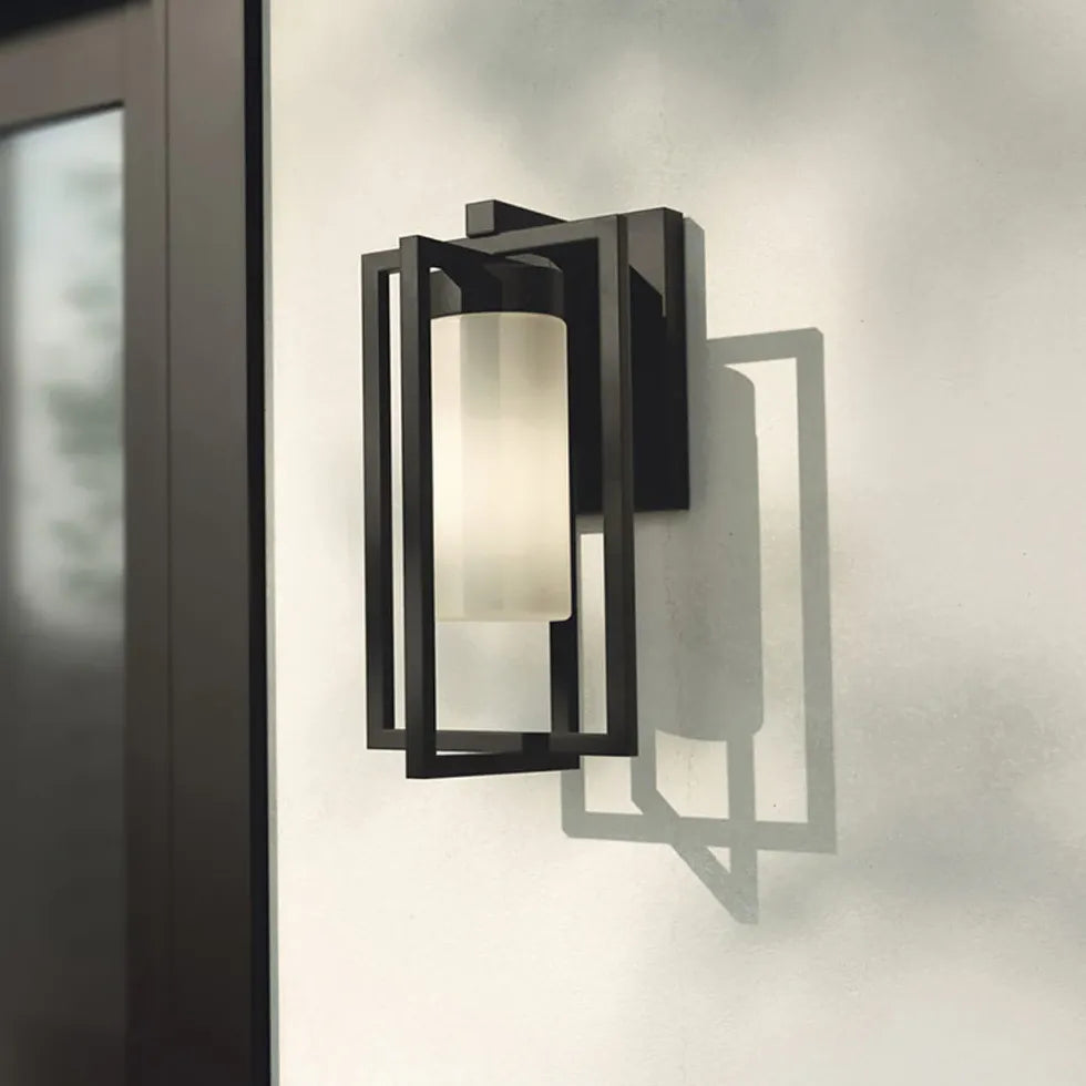 Rectangular Frame Cylindrical Outdoor Wall Lights