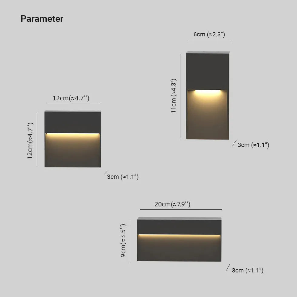 Rectangular Sensor Led Step Outdoor Lights