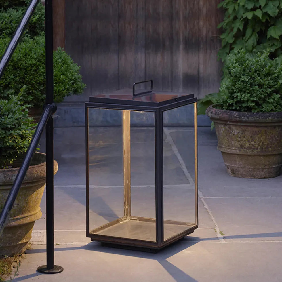 Handle Glass Lantern Outdoor Floor lamps