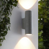 Textured Cylinder Outdoor Up and Down Wall Lights