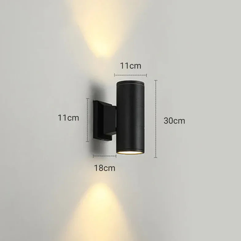 up and down outdoor wall lights black