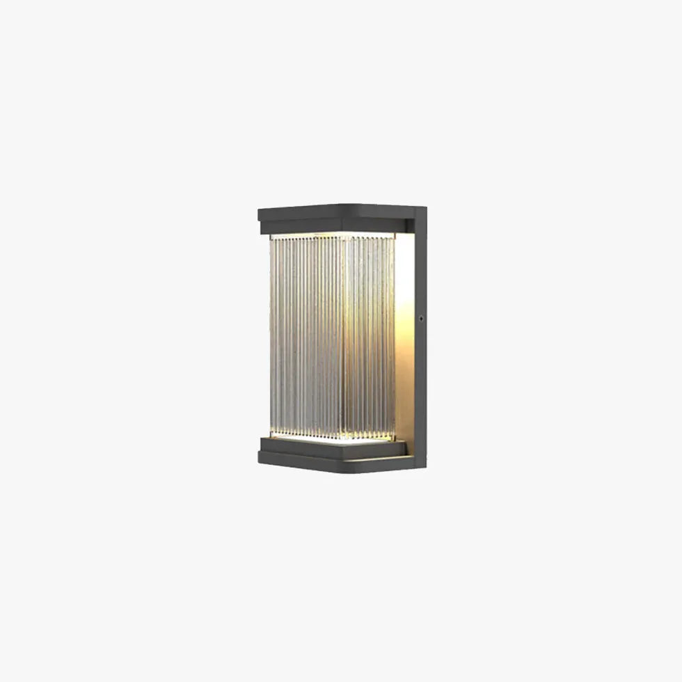 Ribbed Glass Minimalist Outdoor Wall Lights