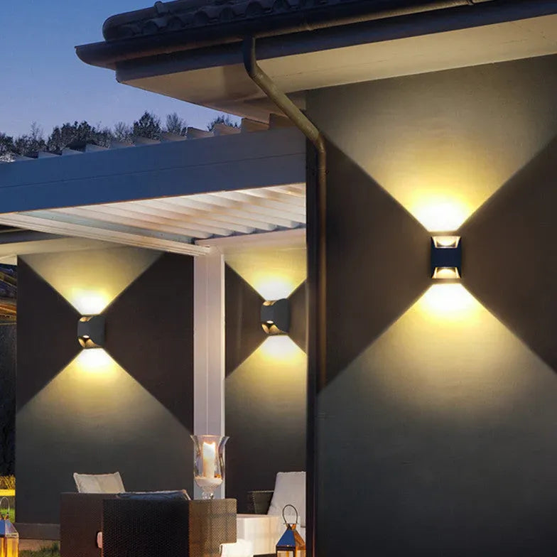 Anthracite Rectangular Outdoor Up and Down Wall Lights